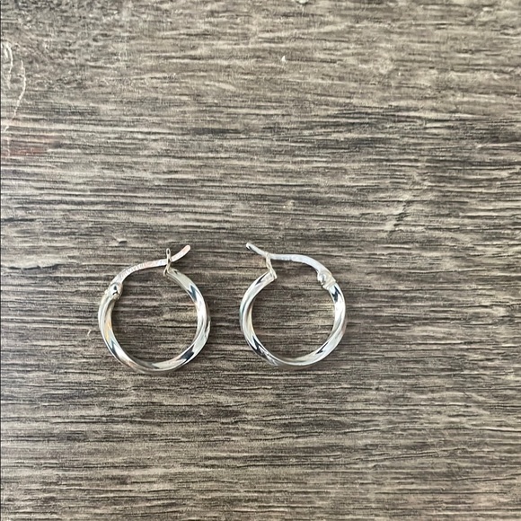 Sterling Silver Hoop Earrings - Picture 2 of 3